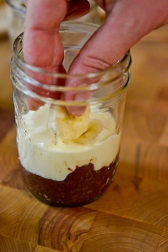 Chocolate Banana Cheesecake in a Jar-4