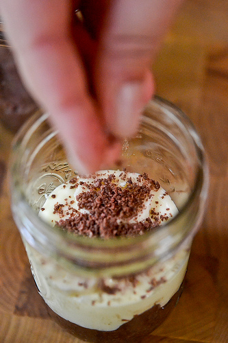 Chocolate Banana Cheesecake in a Jar-5