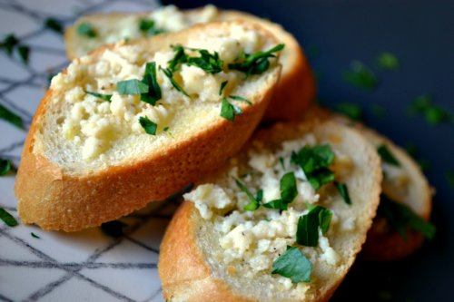 Garlic and Cheese Crostini