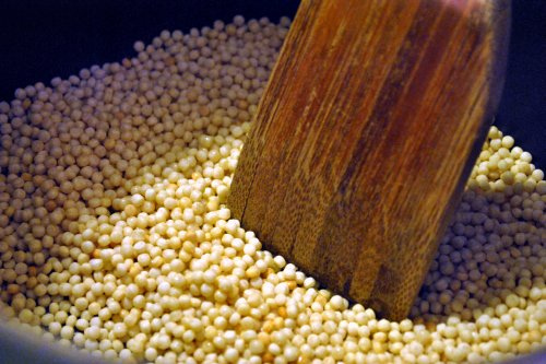 Israeli Couscous with Crispy Greens