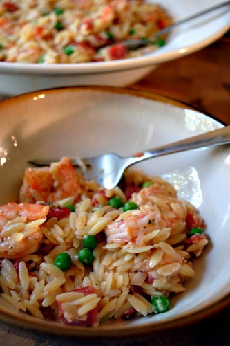 Creamy Orzo with Shrimp