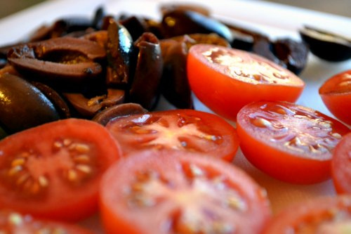 Cherry Tomatoes Stuffed with Marinated Feta