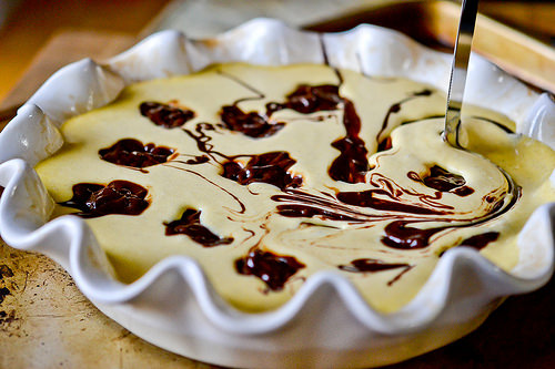 Pumpkin-Brownie Swirl Pie-9