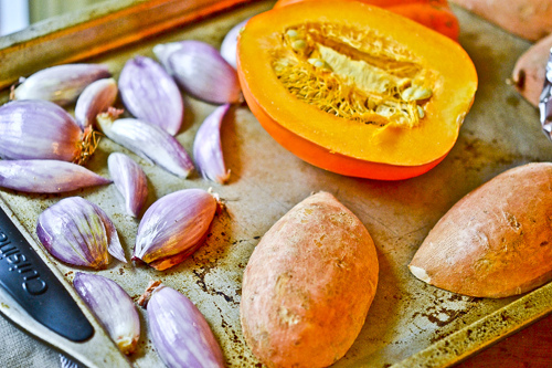 Roasted Squash, Sweet Potato & Garlic Soup 16