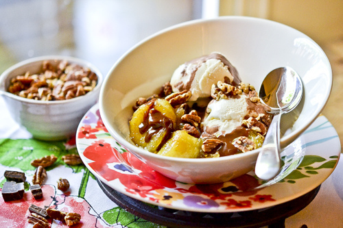 Caramelized Banana Split Sundaes