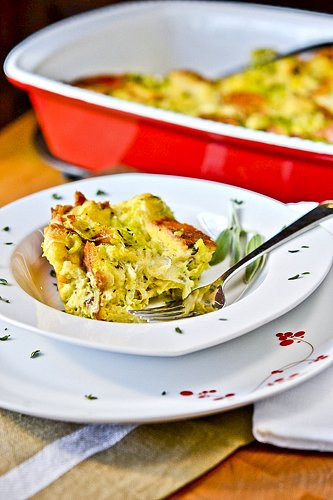 Herb-and-Leek Bread Pudding 1
