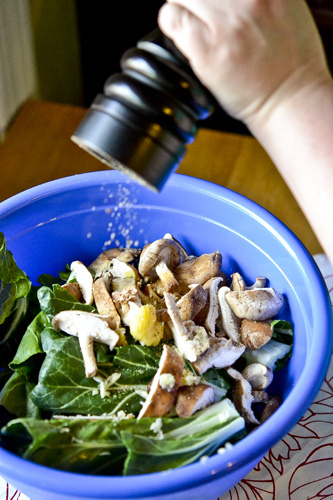 Wasabi Salmon with Bok Choy Green Cabbage and Shiitakes 9