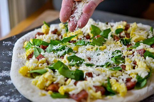 Smoked Sausage Breakfast Pizza-7