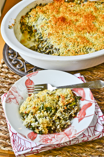 Wild Rice Gratin with Kale, Caramelized Onions & Baby Swiss