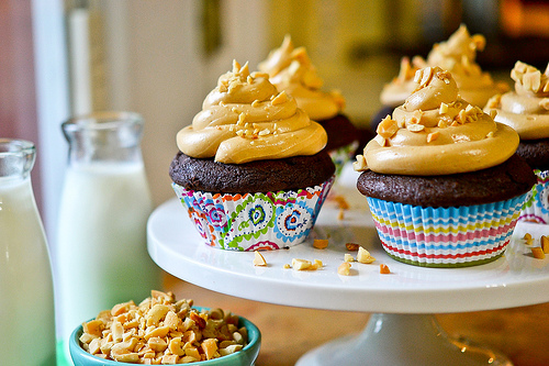 Chocolate Cupcakes with Peanut Butter Frosting