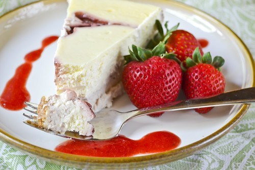 Strawberry Swirl Cheesecake