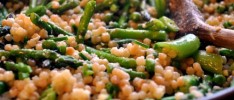 Israeli Couscous with Crispy Greens