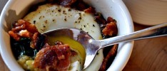 Baked Eggs with Bacon and Spinach
