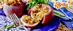 Sausage-Stuffed Red Onions