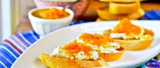 Goat Cheese Crostini with Orange & Black Pepper Marmalade