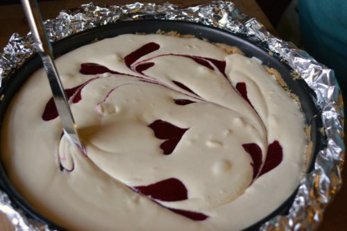 Cranberry Swirl Cheesecake