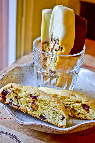 Pistachio, Cranberry & White Chocolate Biscotti