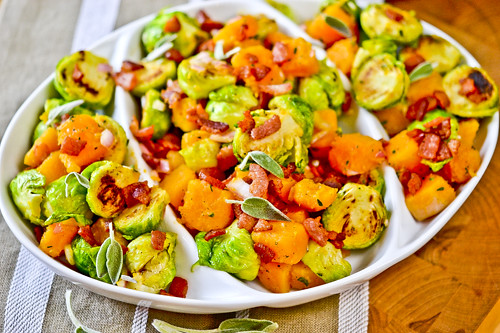 Brussels Sprouts & Butternut Squash with Bacon Vinaigrette 8