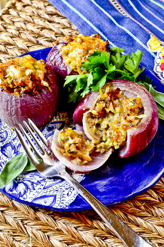 Sausage-Stuffed Red Onions 1
