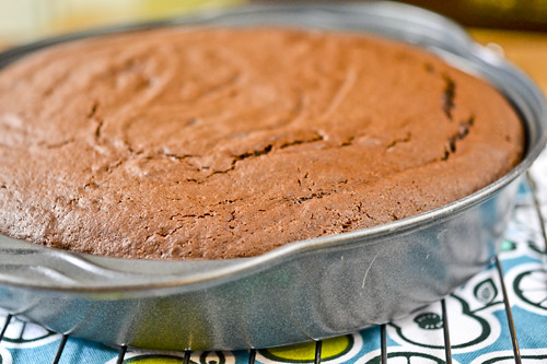 Upside-Down Pear Chocolate Cake