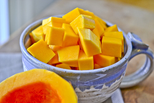 Brussels Sprouts & Butternut Squash with Bacon Vinaigrette 12