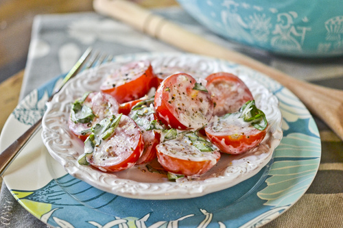 Tomato Salad with Buttermilk Basil Dressing 4