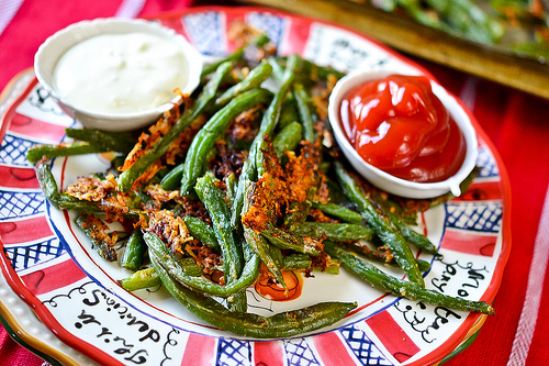 Baked Parmesan Green Bean Fries-7